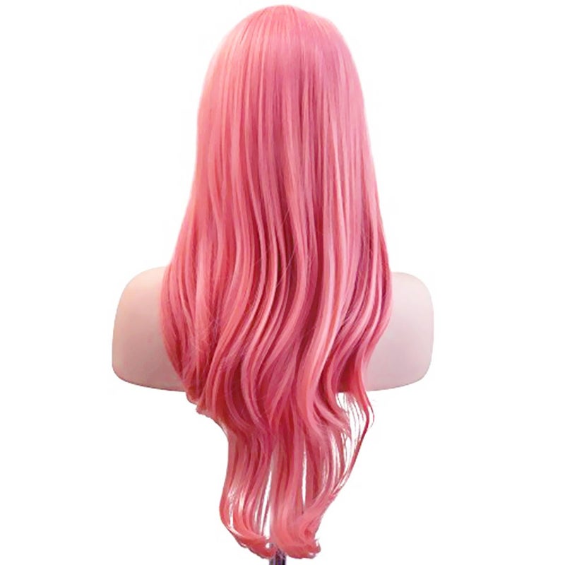 Akstore 28 inch Fashion Wigs Long Wavy Curly Hair Cosplay Wig (Grey Pink) - Image 5